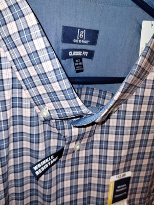 New Mens George Wrinkle Free Long Sleeve Button Shirt XLT New With Tags 