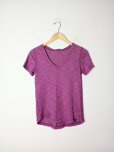 Size 4 Lululemon What The Sport Tee Heathered Regal Plum