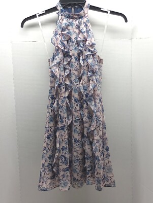 NEOT BCBGeneration Women's Dress XXS  Short Multicolored Ruffle Lined Sleeveless