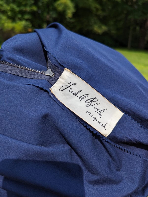 RARE VINTAGE 1940'S DESIGNER FRED BLOCK COTTON CHINTX DRESS