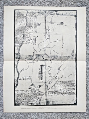 Map of Germantown, Pennsylvania in 1688- Antique Print - 1908