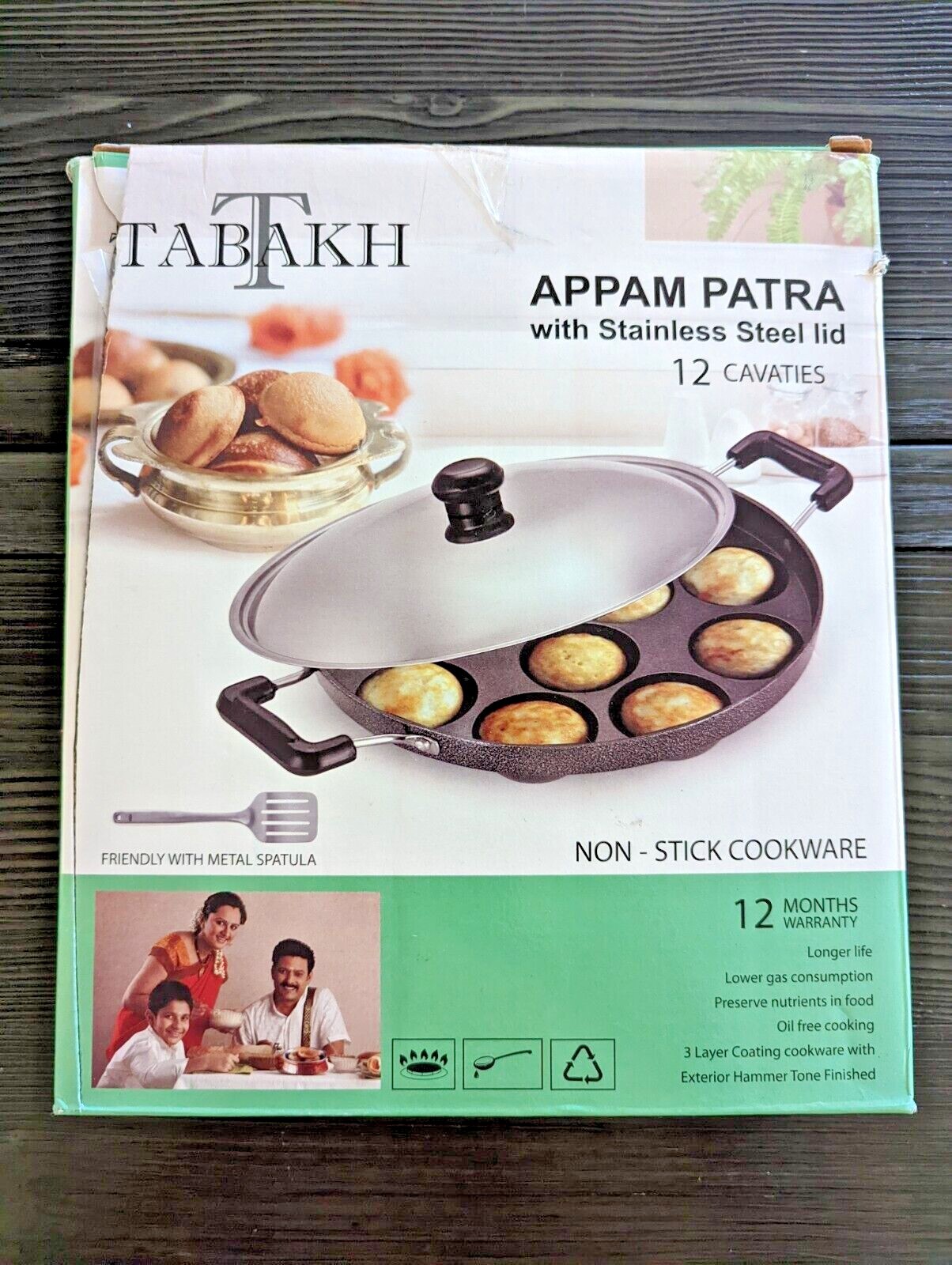 Tabakh AppamPatra Paniyaram Non Stick Appam Pan with Tabakh AppamPatra Paniyaram Non Stick Appam Pan with