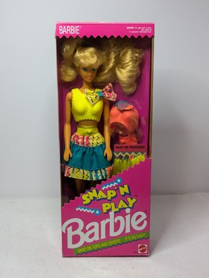 Vintage 90's Snap N Play Barbie Mattel Fashion Magic New In Box Orig Price Tag