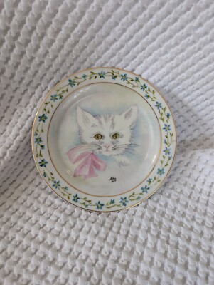 Vintage Royal Norfolk Painted Cat Plate