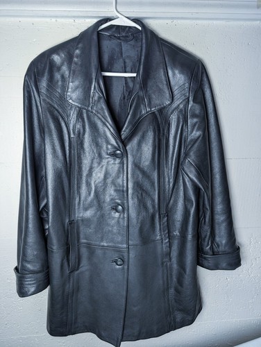 00’s archive MASCULO leather coat ダッフル Double Breasted Leather Jacket Free Shipping - The Vintage Twin
