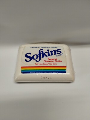 Vintage Personal Wipes Plastic Travel Box Scott Paper Sofkins Toilet Flushable