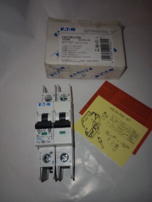 NEW GENUINE EATON FAZ-D8/2-NA CIRCUIT BREAKER 8A D 2P 480Y/277VAC 102186