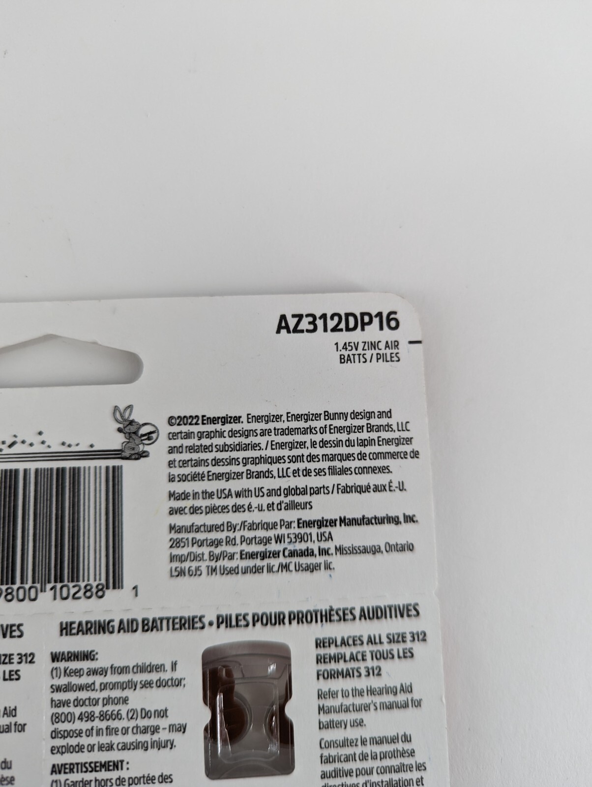 Energizer Az312dp16 312 1.45v Batteries Energizer Az312dp16 312 1.45v Batteries