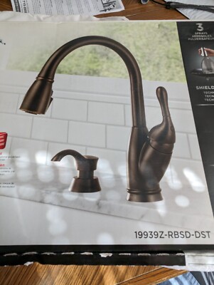 Delta Izak Venetian Bronze Single Handle Pull down Kitchen Faucet w/Soap,