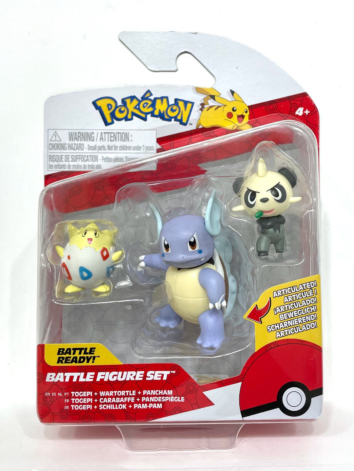 Jazwares Pokemon Battle Figure Set Togepi + Wartortle + Jazwares Pokemon Battle Figure Set Togepi + Wartortle +