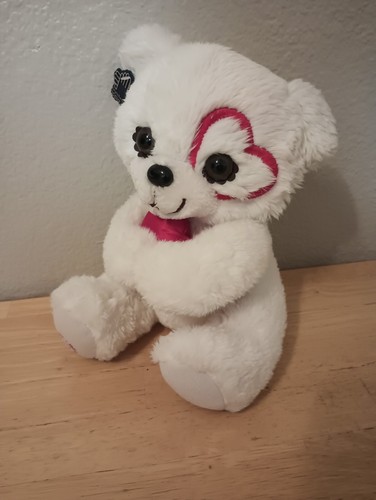 Teddyです。 VINTAGE APPLAUSE TEDDY BEAR WHITE RED HEART PATCH EYE 11