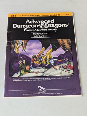 Advanced Dungeons & Dragons Fantasy Dungeonland AD&D TSR 9072 Module EX1