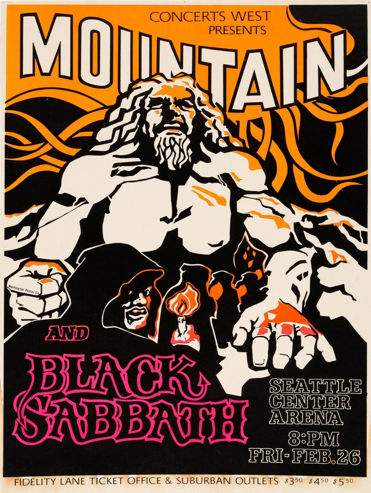 1971 Mountain & Black Sabbath Concert Poster NEW Metal Sign
