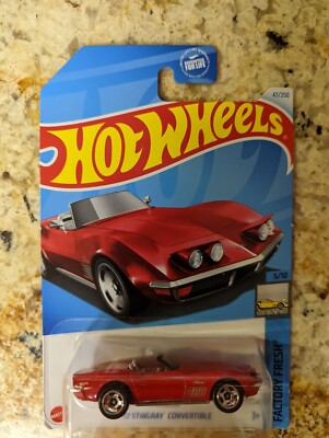 2024 Hot Wheels Factory Fresh 72 Stingray Convertible, 47/250 Red Corvette 1972 
