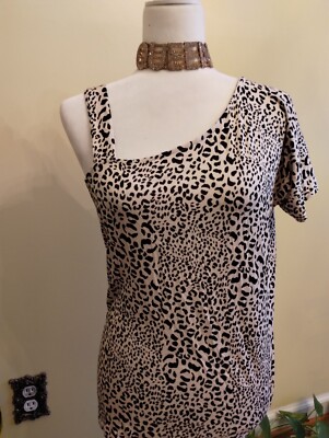 Cooper And Ella Leopard Print Black And Off White Dress For Women - Size L 