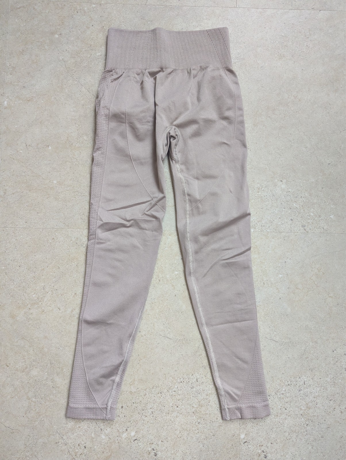 TEVEO Women's Leggings Size XS Beige Seamless High Waisted Gym Fitness
