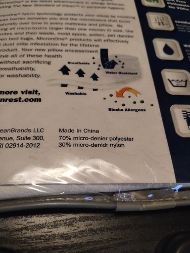 Clean Rest Allergen and Bed Bug Blocking Pillow encasement NIB