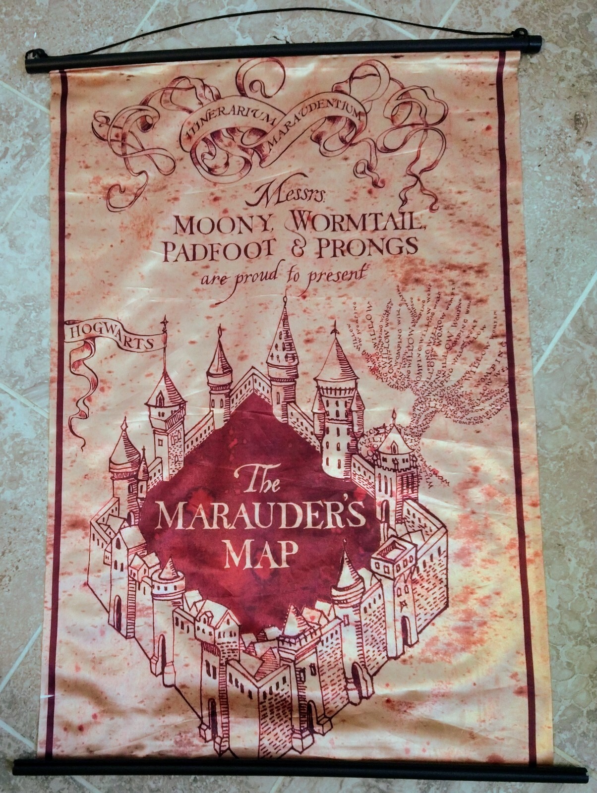 LARGE Harry Potter Marauder Map Fabric Wall Scroll 22 x 32 eBay