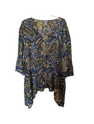 Catherines Top W/ Floral&Paisley Designs