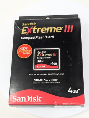 SanDisk Extreme III 4 GB CompactFlash Memory Card (SDCFX3-004G-P31) NIOB