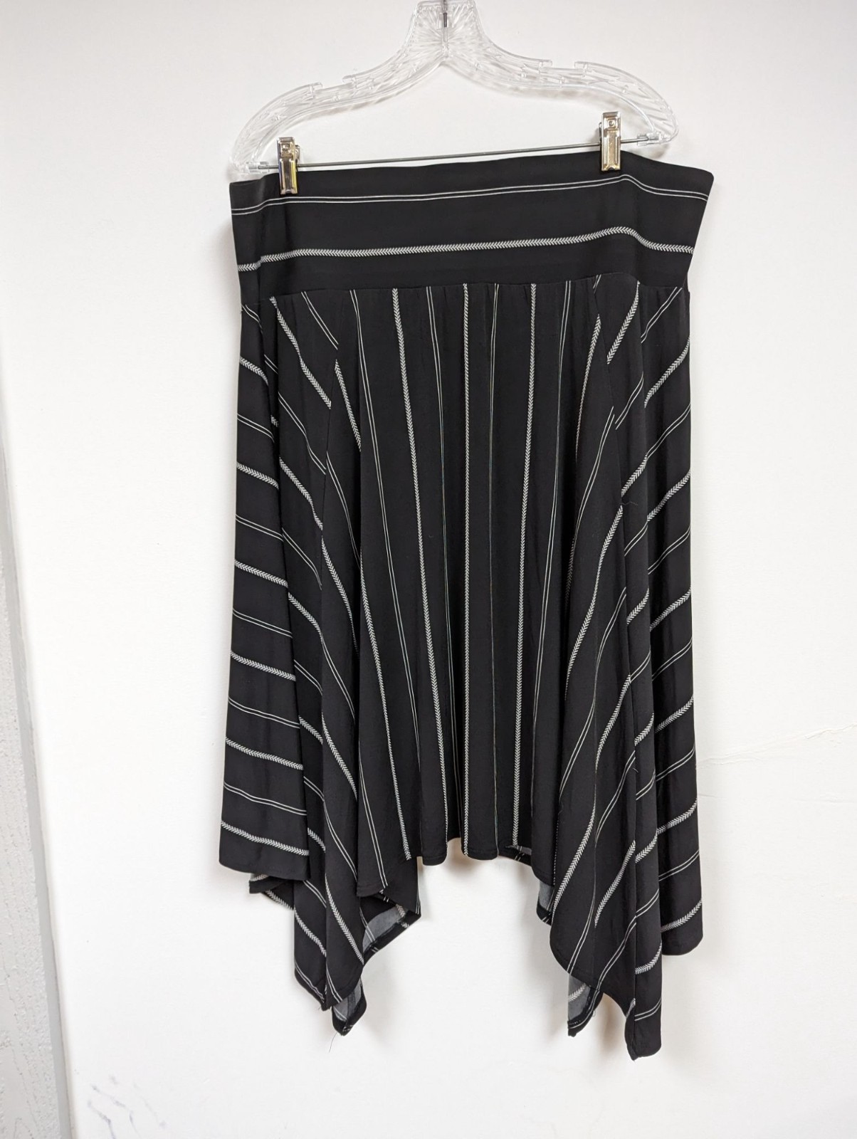 Lane Bryant Size 18/20 Skirt Black White Striped Asymmetrical ...