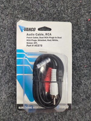 6ft Dual RCA audio Stereo Patch Cable- Vanco