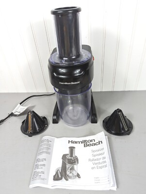 Single Speed Black Food Processor with Spiralizer
