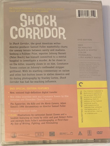 Shock Corridor (DVD, 2011, Criterion Collection) NEW Sealed 1963