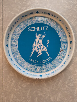 Schlitz Malt Liquor metal beer tray,   1971 by Jos. Schlitz Brewing Co Milwaukee