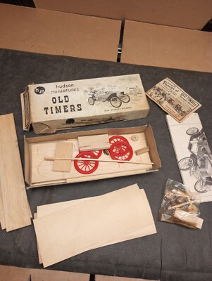 VINTAGE HUDSON MINIATURES 1909 STANLEY STEAMER OLD TIMERS WOOD MODEL KIT SEE PIC