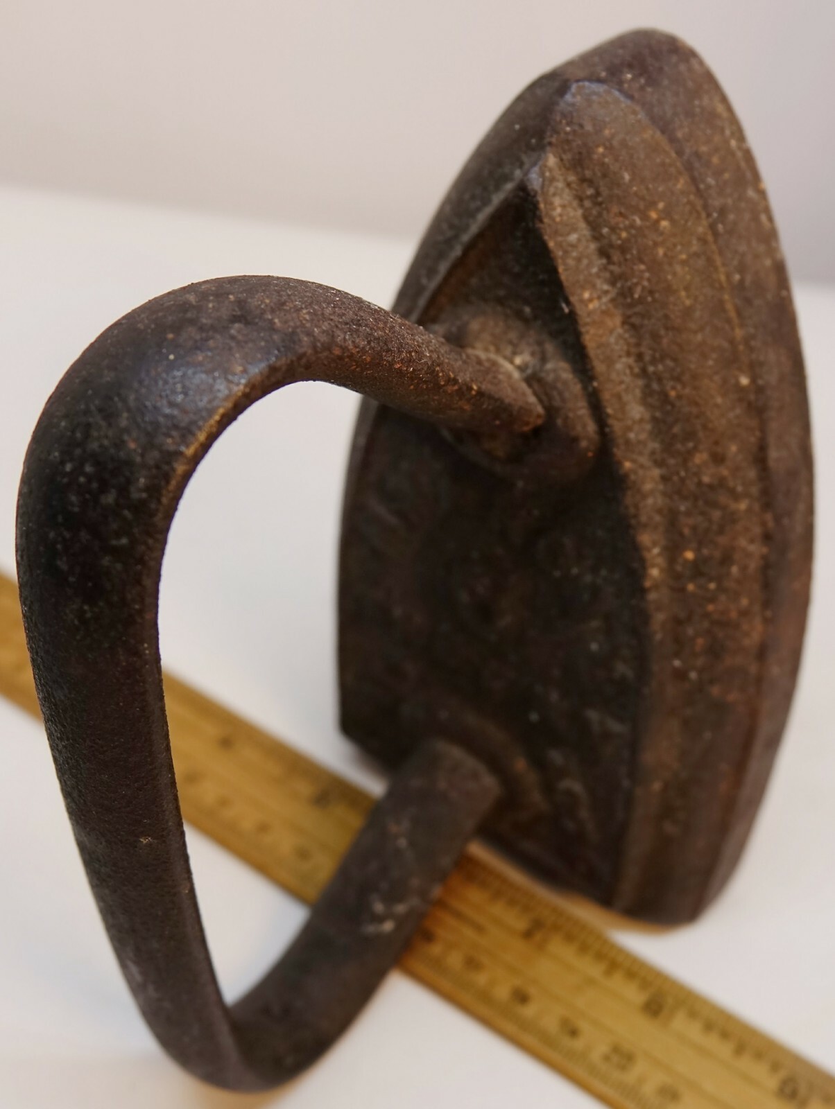 Vintage Sad Iron Cast Metal M Mahony No. 6 Troy NY 1876 Antique Primitive