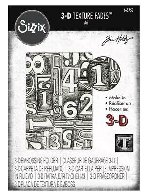 Sizzix Numbered 3D Embossing folder #665753 Retail $12.99 by Tim Holtz