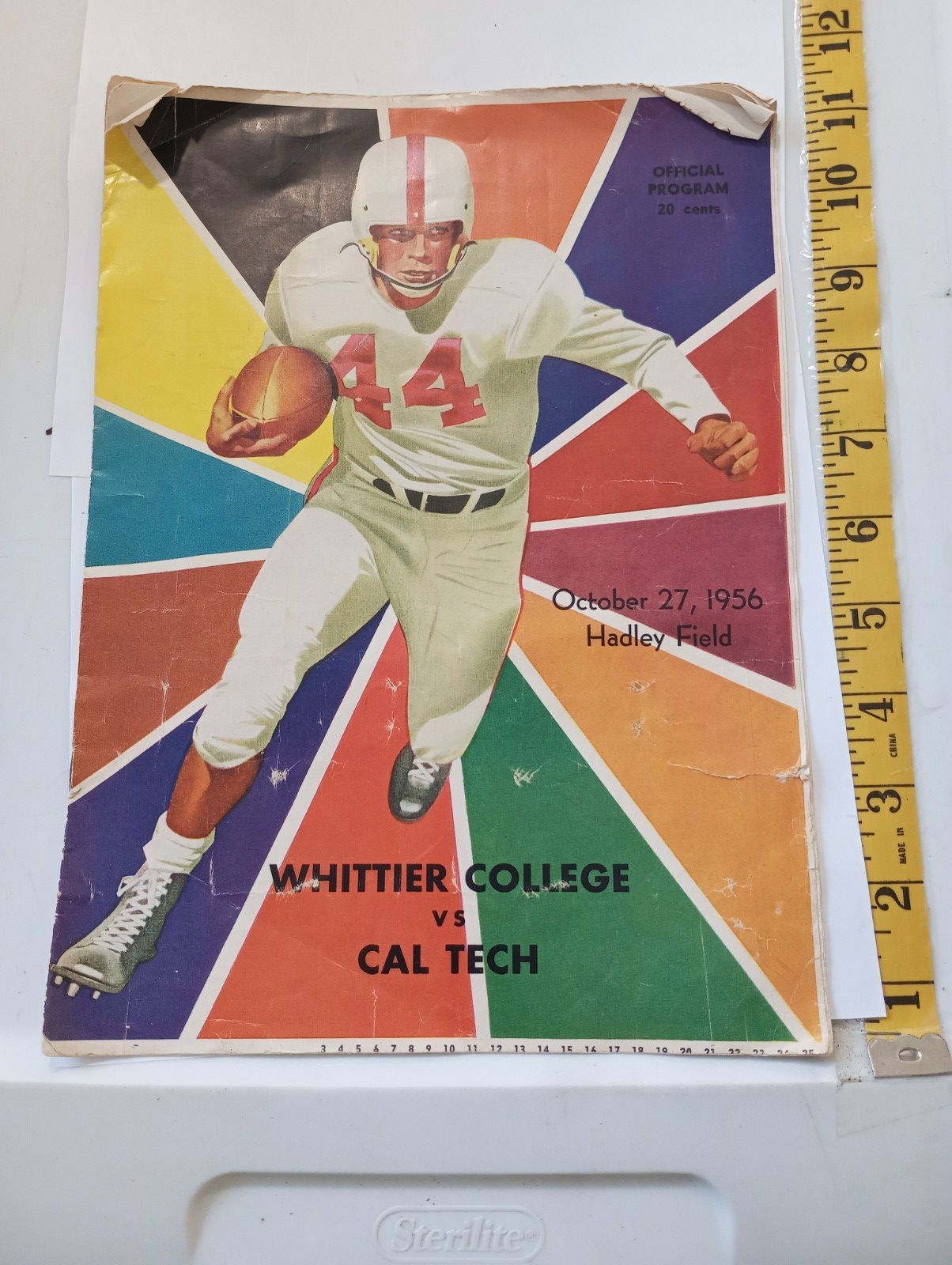 Vintage Whittier College Vs Cal Tech game program 1956
