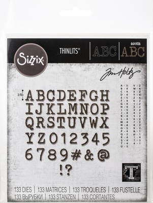 Sizzix Thinlits Dies By Tim Holtz-Alphanumeric Tiny Type Upper 664406
