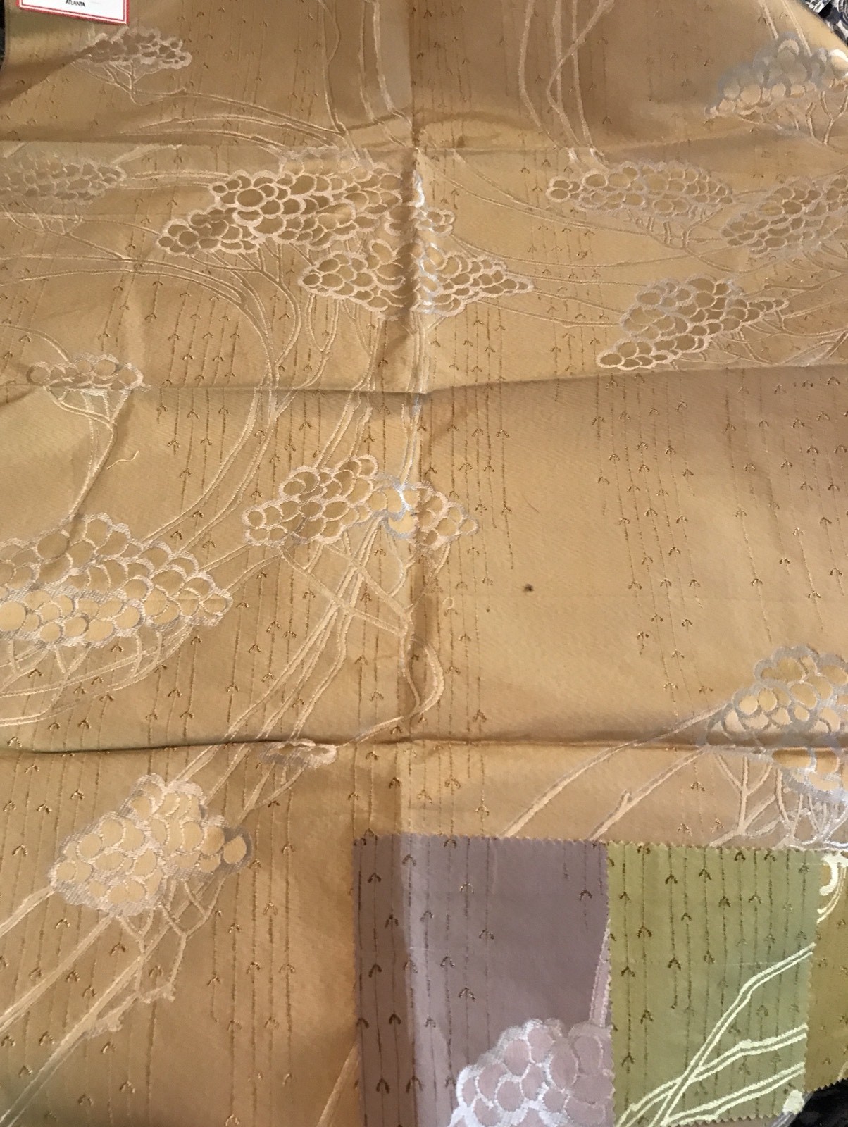 Brunschwig & Fils Butterscotch Silk/Viscose Woven Art Nouveau Design