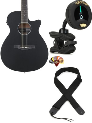 Ibanez AEG7MHWK + Snark ST-8 + Dunlop PVP101 + Levy's M8POLYA-BLK Value Bun