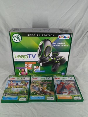 LeapFrog LeapTV Educational Active Video Game System Special Edition Black Lot 