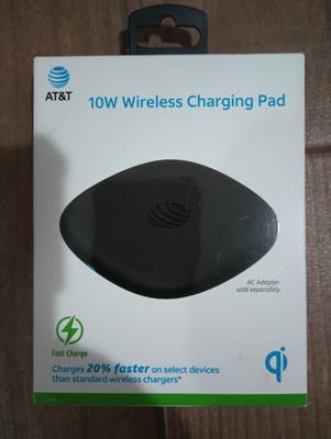 AT&T 10W Wireless Charging Pad with Charging Cable - Black New
