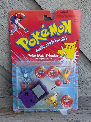 Pokemon Pokeball Blaster Battle Disc Zapdos Moltres Articuno 1999 Hasbro Sealed