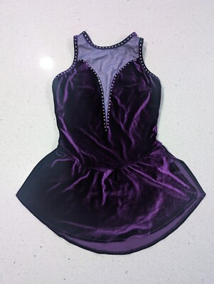 GK Elite Ice Figure Skating Baton Twirling Dance Skirted Dress Leotard AL Large