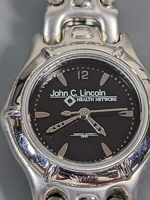 John C. Lincoln Heath Network Jorg Gray Black Dial Silver Tone Watch