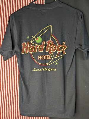 Hard Rock Cafe Las Vegas Martini Glass T-shirt Tee Men's Small Vtg Rock & Roll