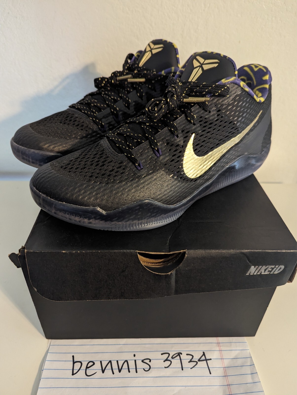 KOBE XI ELITE LOW 10.5 イエロー/ブラック Nike Kobe 11 XI Elite Low FTB 2016 Fade to BLACK GOLD Mamba