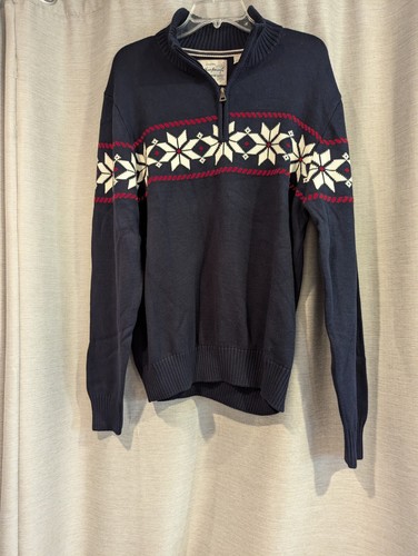 Weatherproof Vintage Men's Size L Black Christmas 1/4 Zip