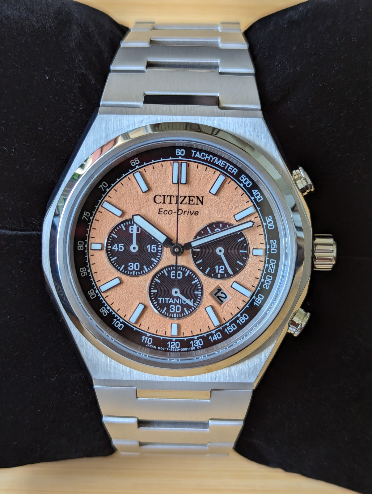 Citizen Zenshin Super Titanium Sapphire Chronograph Salmon