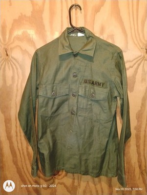 Vintage US Army OG-107 Utility Shirt Long Sleeve Size 141/2x33