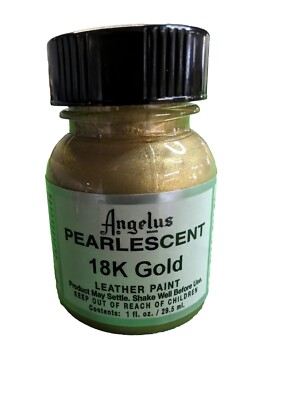 Angelus Pearlescent Acrylic Leather Paint  - 18k Gold Color ( 1 oz )
