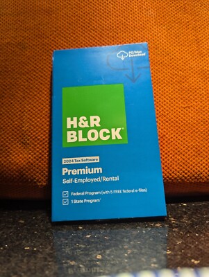 H&R Block Tax Software Premium 2024 PC/Mac (Key Card in the Box)