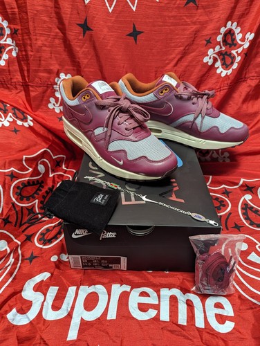 Nike Air Max 1 Patta Collab Metallic Maroon 10M/11.5W DO9549