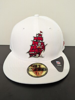 Tampa Bay Buccaneers New Era 59FIFTY Pirate Ship Logo Fitted Cap Hat White New